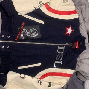 Diesel Navy and Cream Varsity Jacket